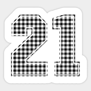 Plaid Number - 21 - Dark Sticker